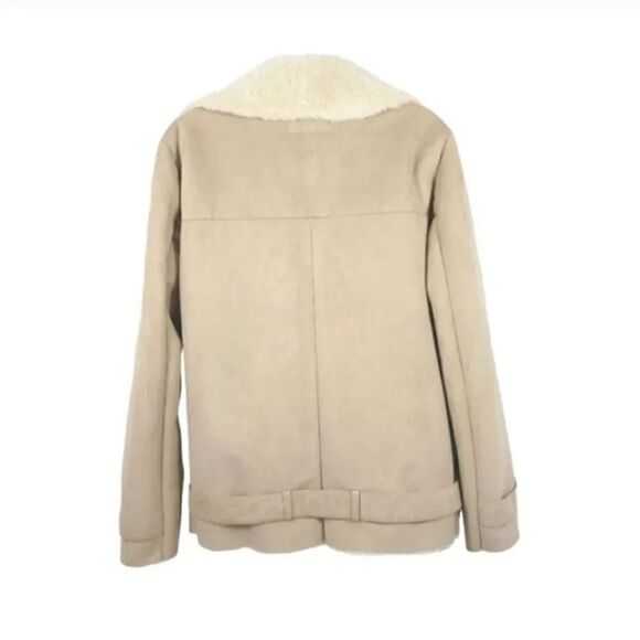 NEW Forever 21 Faux Suede and Fur Lined Aviator Flight Jacket in Camel Size XS - Picture 7 of 14